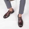 Brand Mens Oxford Genuine Leather Shoes Black Brown Handmade Lace Up Round Head Dress Shoes Wedding Office Business Formal Shoes