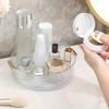 Transparent Plastic Cosmetic Storage Tray | 360° Rotating Countertop Organizer with Handle, Suitable for Perfume, Lipstick, Necklace, Jewelry