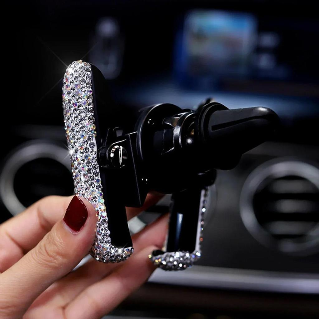 Car Phone Holder Diamond Crystal Car Air Vent Mount Clip Mobile Phone Holder Stand In Auto Bracket Interior Accessories