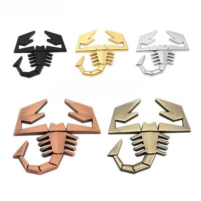1 Peça Estilo de Carro 3D Escorpião Metal Cromado Liga de Zinco Adesivo Emblema Insígnia Adesivo Decalque para Abarth 500 600 124 125 595 Egea