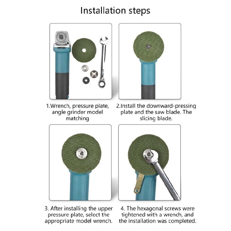 Power Tool Four Hole Fastener Set Sturdy Steel Hexagon Flange Nut Pressure Plate for 100 Angles Grinder Adaptability