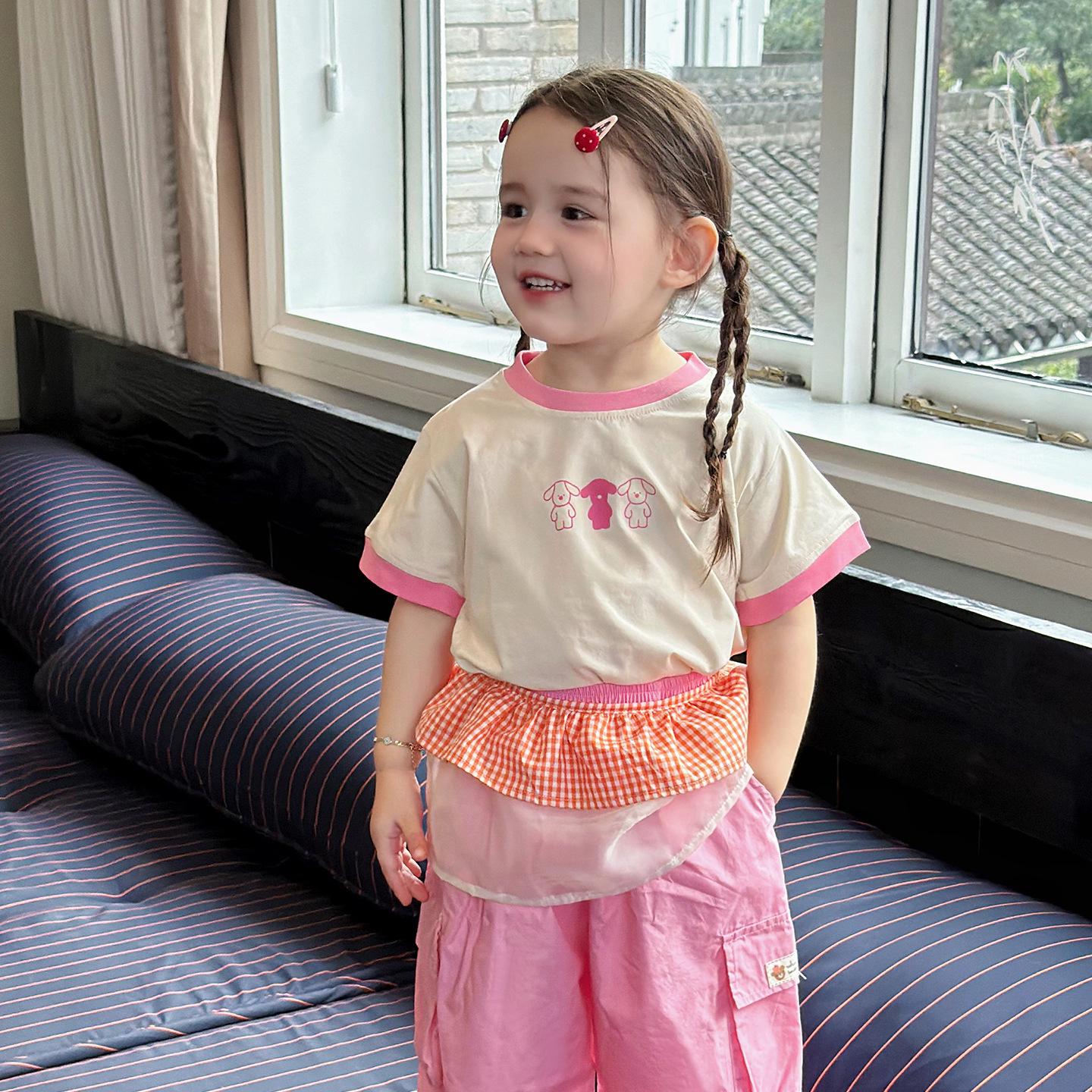 Girls Summer 2026 Short-Sleeve T-Shirt: New Korean-Style Fashionable Half-Sleeve Top 130 cm