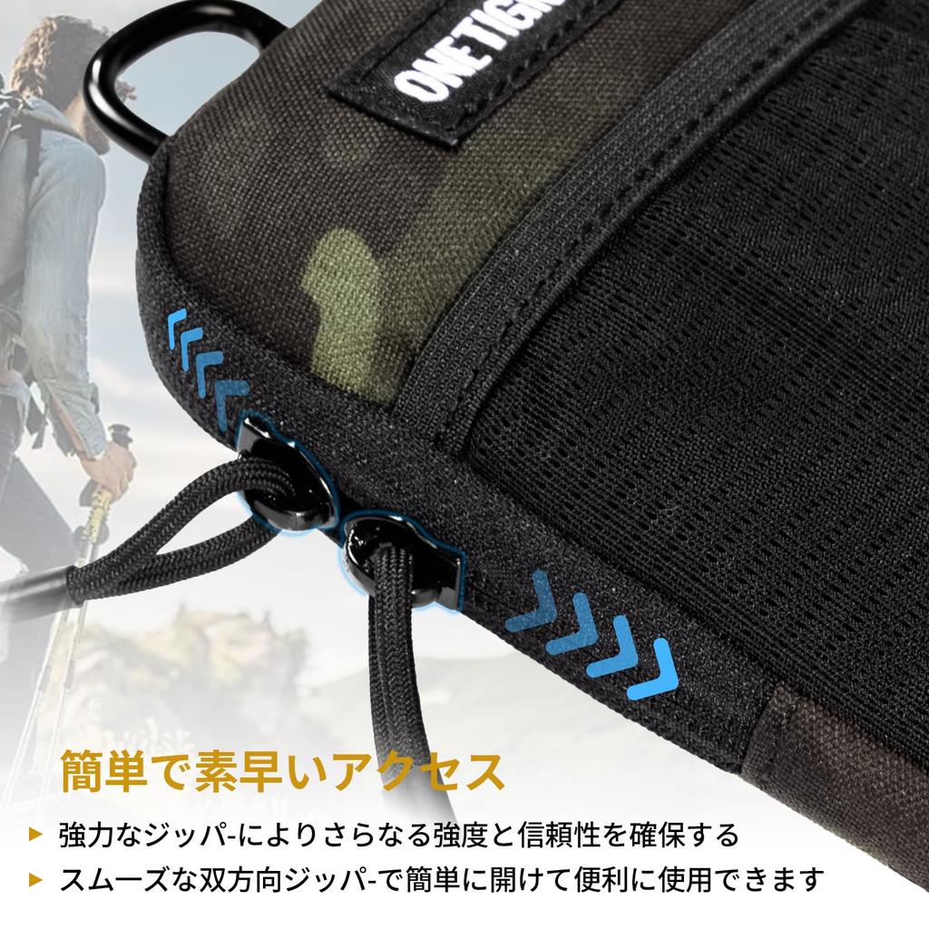 OneTigris Belt and Backpack Smartphone Pouch for Outdoor and Compatible with iPhone 12 Pro Sony and Samsung Camouflage Black Men's Activities, Hiking,