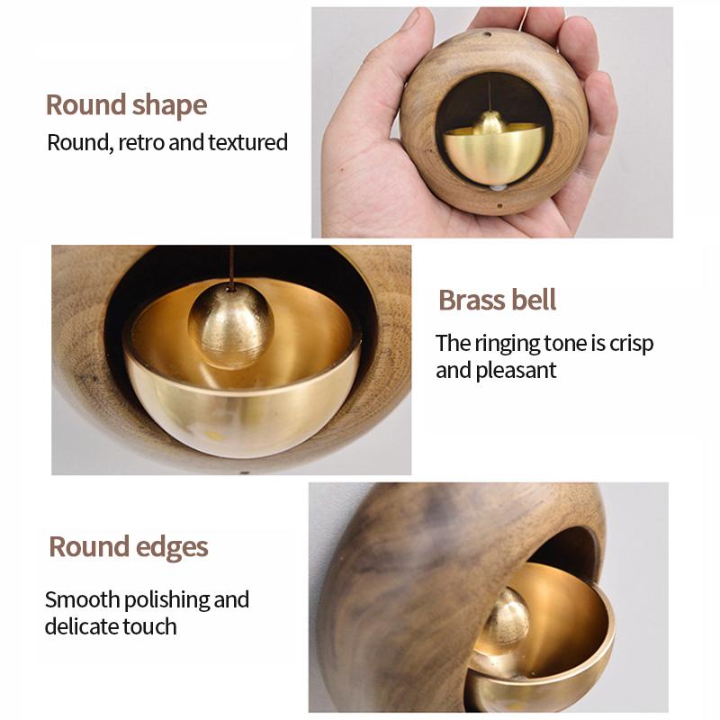 Wooden Wireless Doorbell Shopkeeper's Bell Wind Chime Door Hanging Bells Wall Hanging Decorations Solid Wood Door Bell