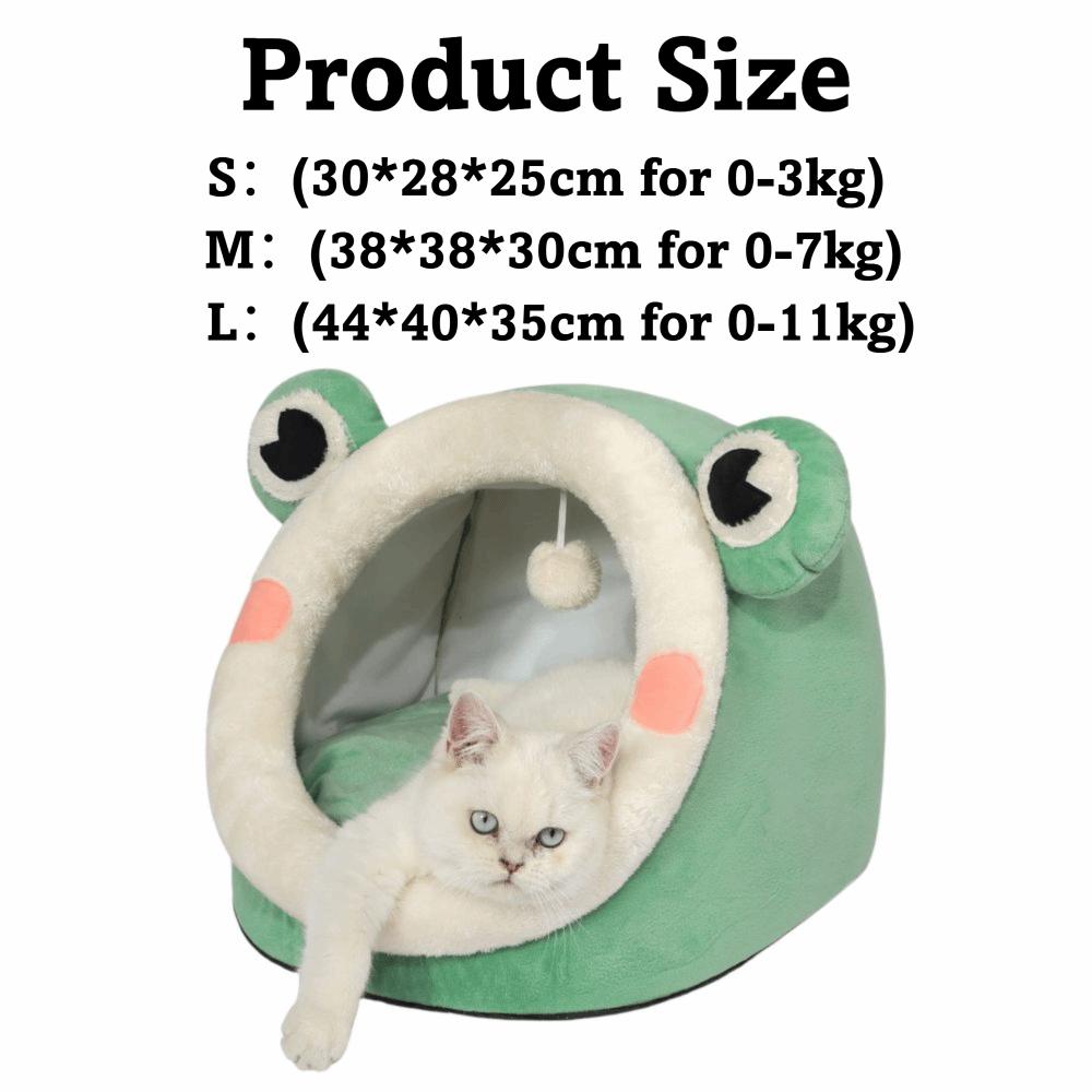 Comfort Pet House Green Frog Sleeping Nest Bed Cute Cat Dog Bed  For Puppy Kitten
