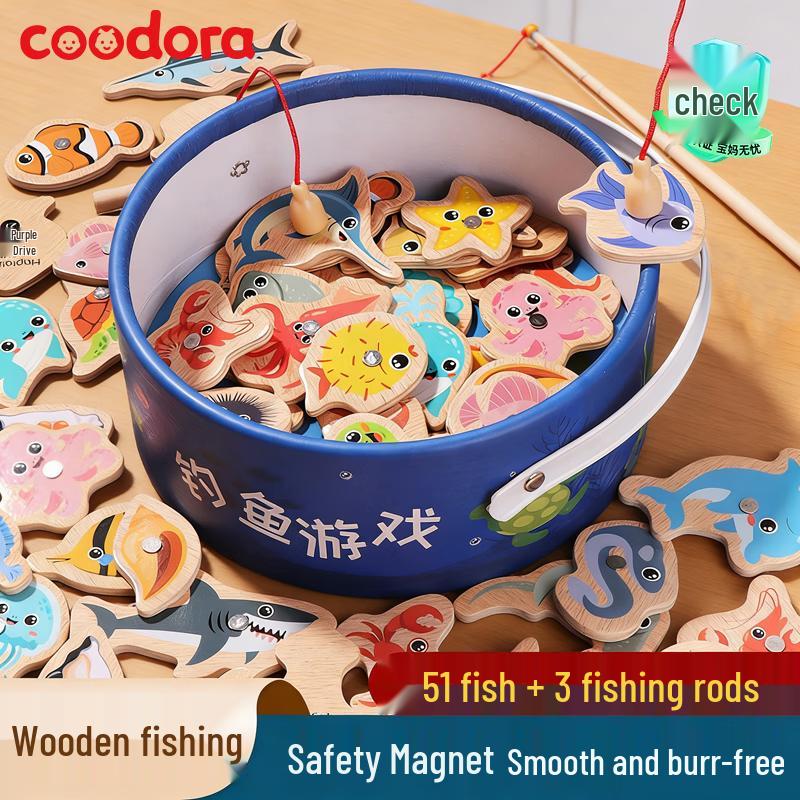 Magnetic Wooden Fishing Game for Kids
