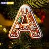 26 Letters Christmas Tree Decoration Gingerbread Alphabet Letters Ornament Flat To 2D Acrylic A Z Decoration Ornaments