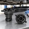 111116RC2B Black Automotive Oil Drain Closure with Two Opposing Grips, Recessed Center Drive, and Round Engineering Plastic Body