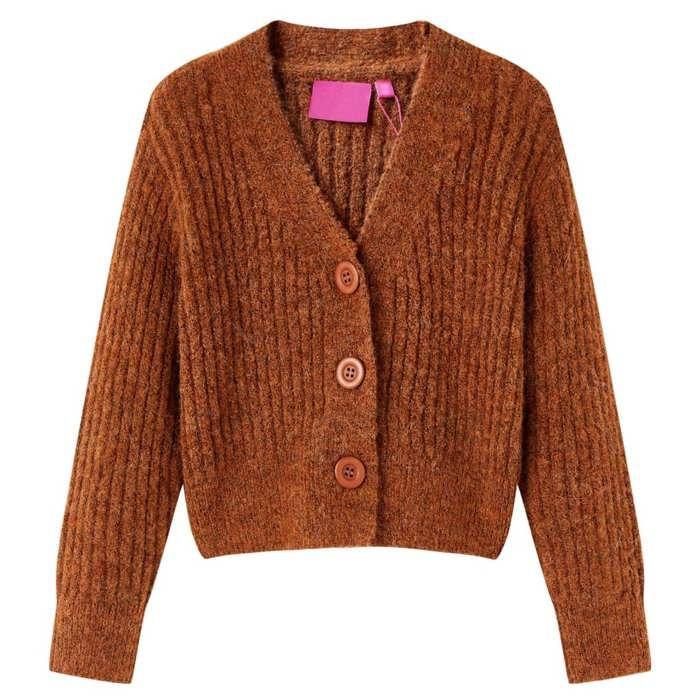 Children's Knitted Cardigan Cognac 92/104/116/128/140