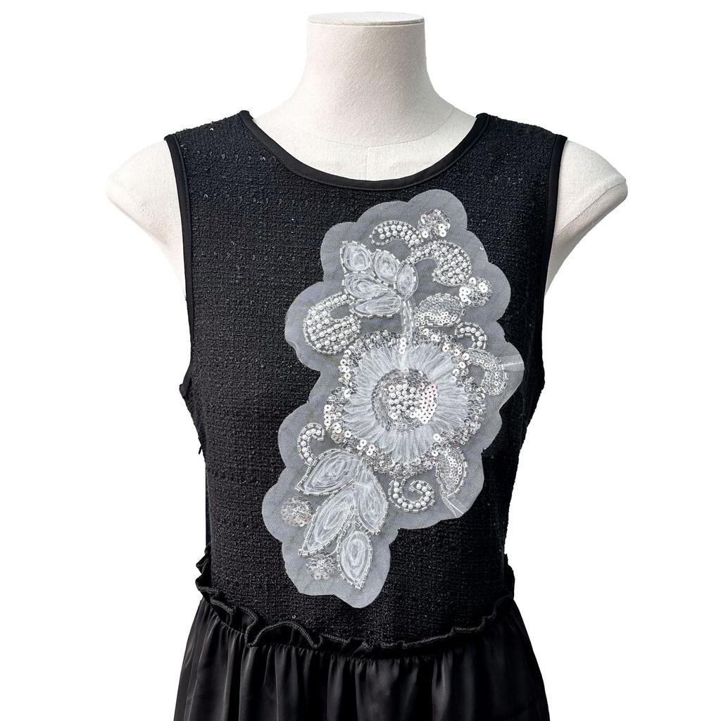 Dreidimensionale Perlen Pailletten Spitze Blume Stoffaufkleber Hochzeitskleid Kleid Dekorative Applikation DIY Zubehör