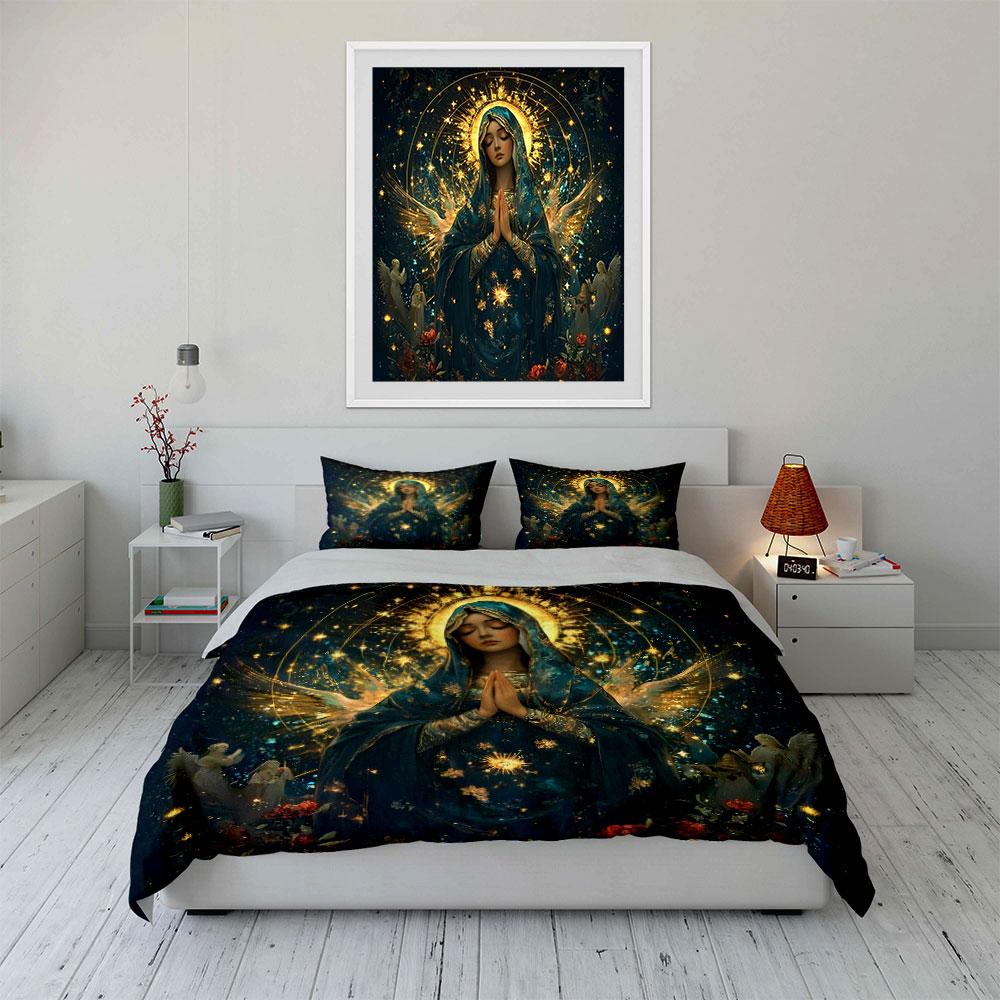 Spiritual Serenity Decorative Set  Kid'S And Adults' Bedroom Decor, Exquisite Three-Piece Bedding Set Gift