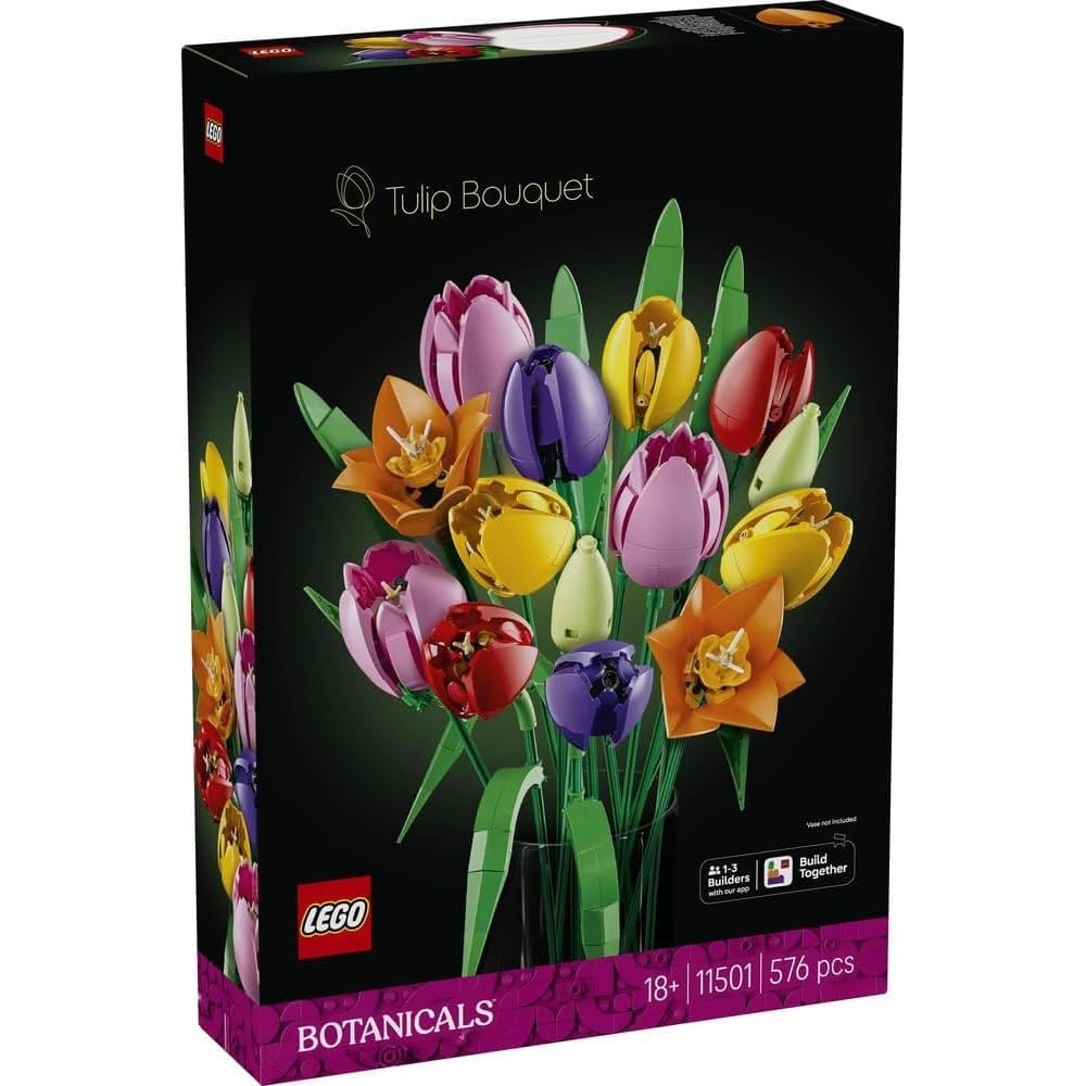 LEGO Botanical Tulip Bouquet Toy Decorative Flowers for Home Interior Gift for Men and Women 11501