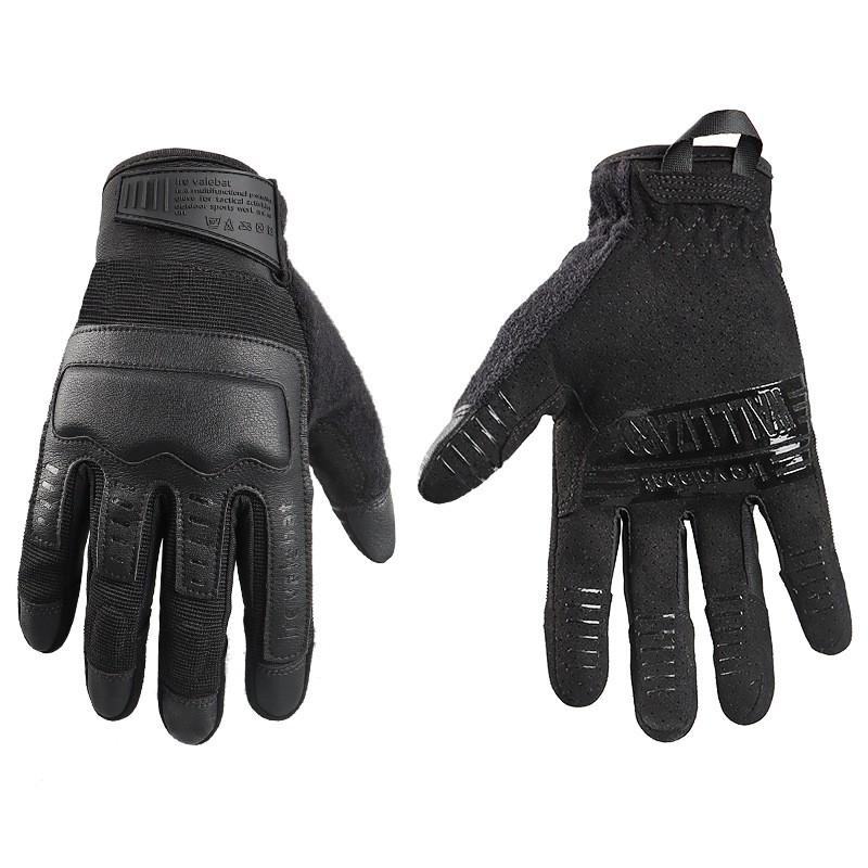 Mens Full Finger Tactical Gloves Cycling Fitness Outdoor Sports Breathable Knit Fabric Anti-Slip Touchscreen Compatible
