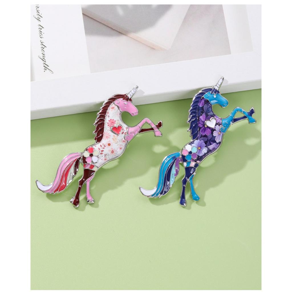 Cross-border new retro unicorn brooch fashionable super beautiful high-end pony painting oil animal pin brooch wholesale