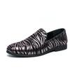 New Zebra Autumn Spring Silver Gold New Dress Men Shoes Exquisite Slip-on Designer Party Office Oxfords Pointed Toe Big Size 46