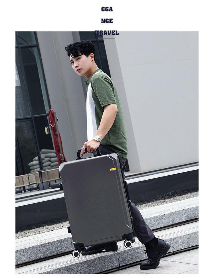 Ultralight Leather Trolley Suitcase with Silent Universal Wheels, Large Capacity & Combination Lock - New Style with Free Shipping
