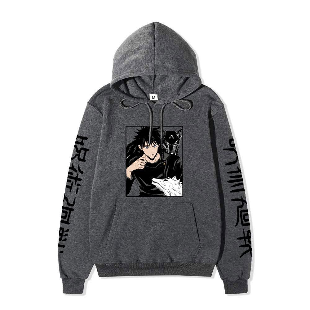 Japanese Anime Hoodie Sweatshirt Jujutsu Kaisen Satoru Gojo Anime Print Soft Fleece Warm Long Sleeve Hooded Sweatshirt