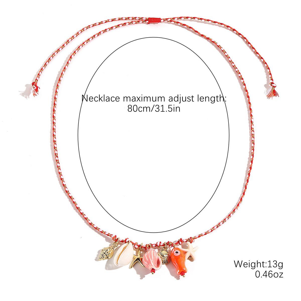 

Knitted Colored Rope Necklace, Crystal Heart-shaped Necklace, Fashionable Korean Wave Sparkling Shell Chain Necklace, Women s Fashion Party Gift 25 Orange Fish Necklace