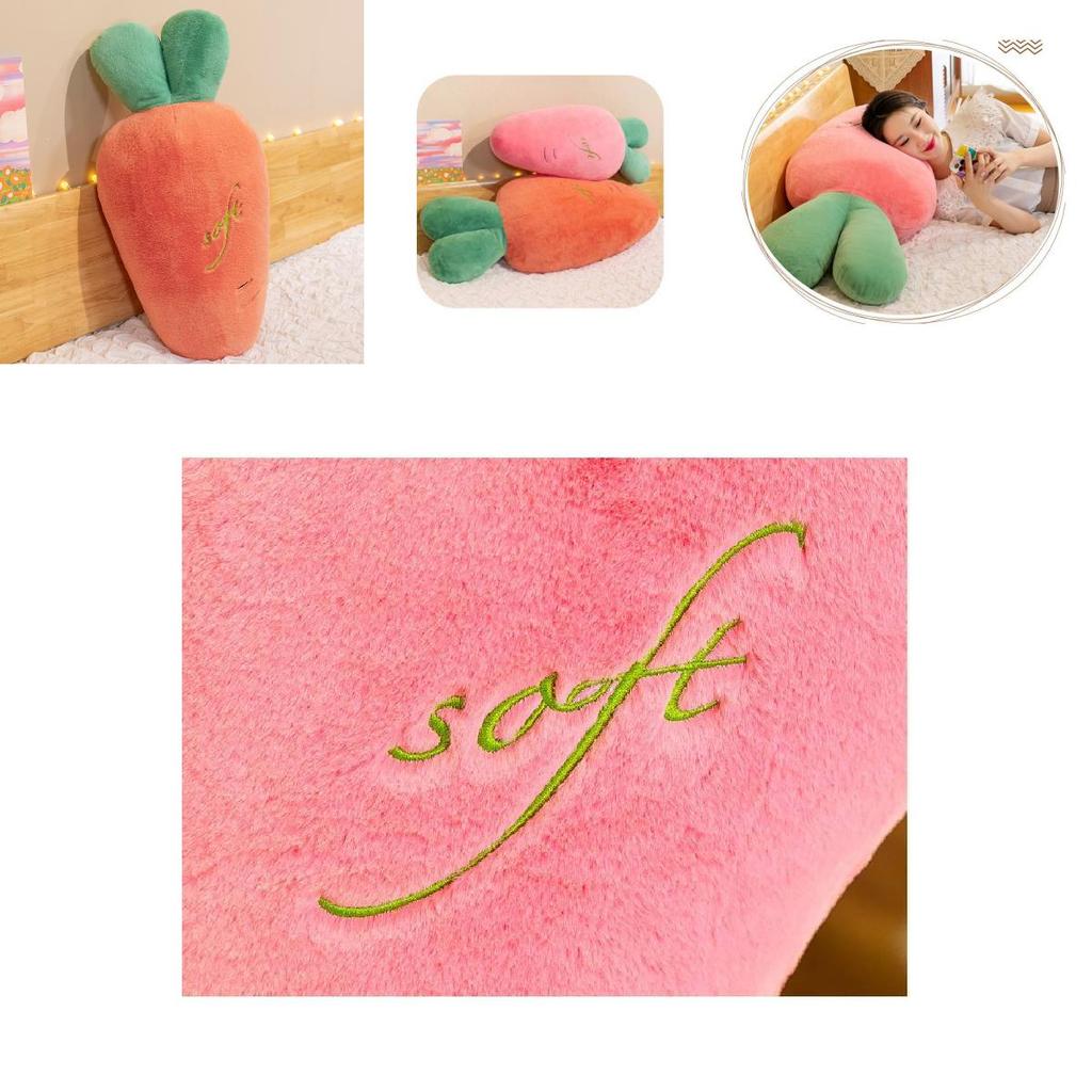 Plush And Adorable Rabbit Fur Carrot Shaped Pillow Ideal For Sleeping And Cuddling