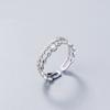925 Sterling Silver Double-Layer Flower Lace Ring Korean Fashion Opening CZ Adjustable Rings Valentine's Day Gift Fine Jewelry