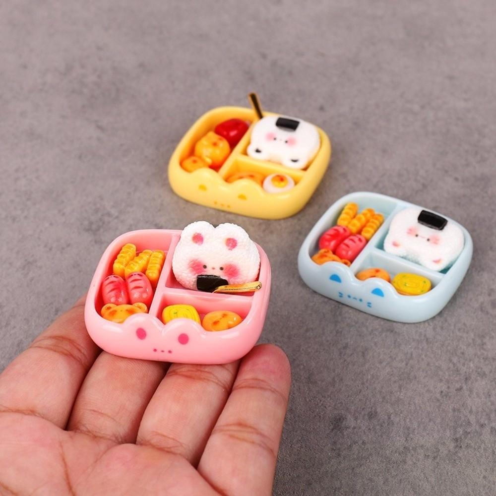 Mini Miniature Playset Pink Yellow Blue Realistic Food Model Lunch Food Ornament  Doll Accessories