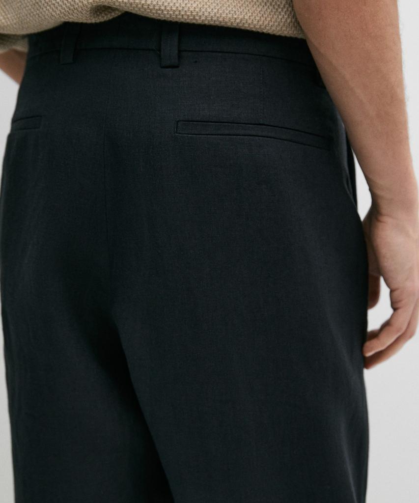 Masimodutti Linen Straight Fit Pants