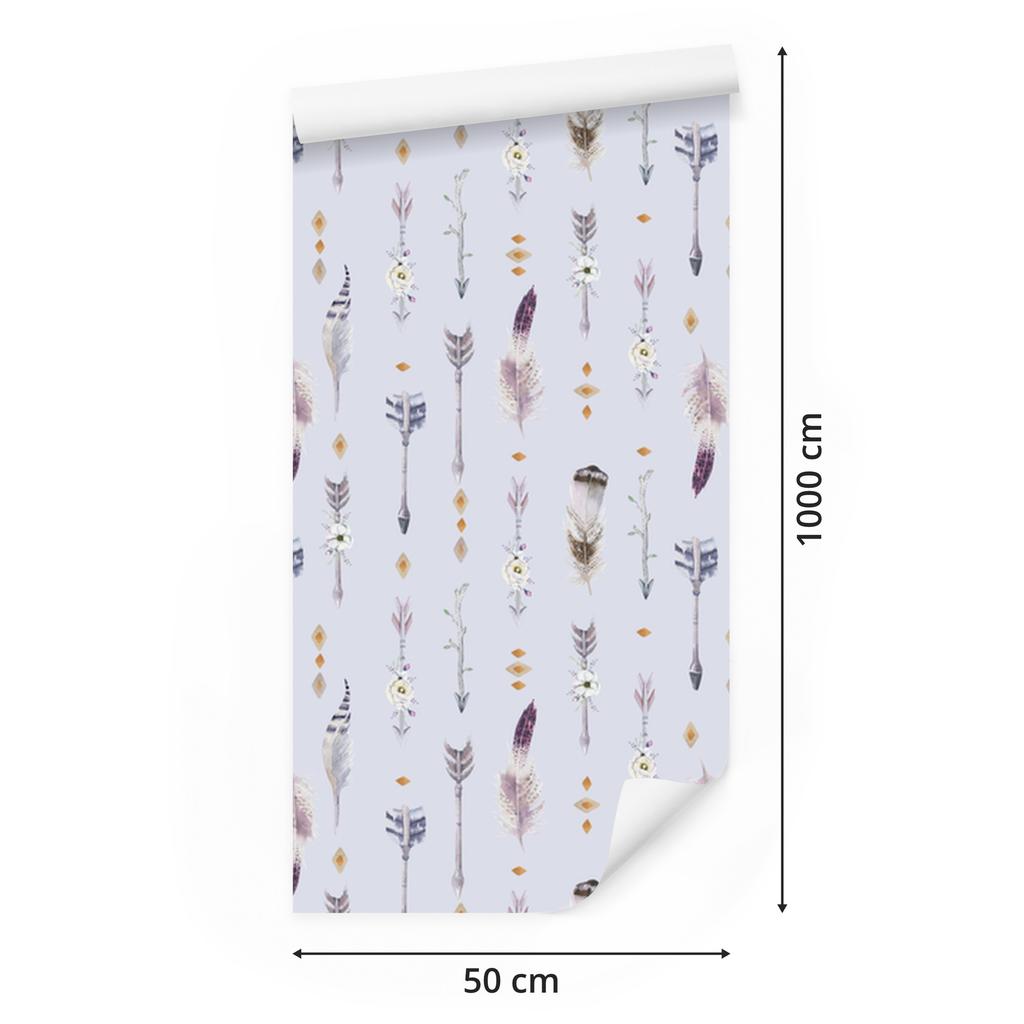 Boho Feathers Wallpaper for Living Room and Bedroom 50x1000