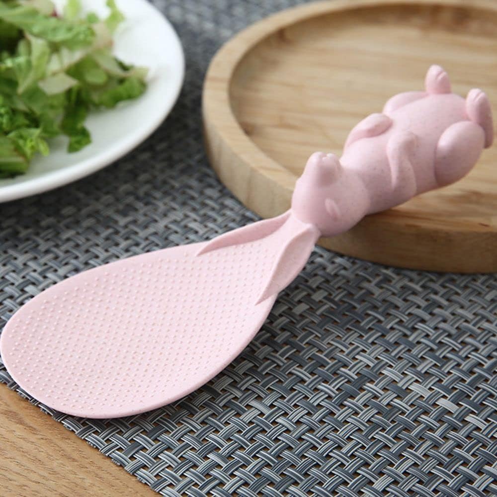 2pcs Rabbit Shaped Rice Spoon, Kitchen Shovel, Standing Cooking Tools, Rice Cooker Supplies