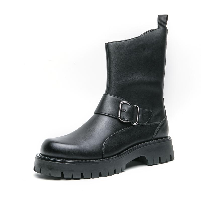 Fashion Fashion Luxury Men's  Women Mid-calf Ankle Boots Genuine Leather Designer Business  Toe Dress Wedding Office Boots Men Footwear