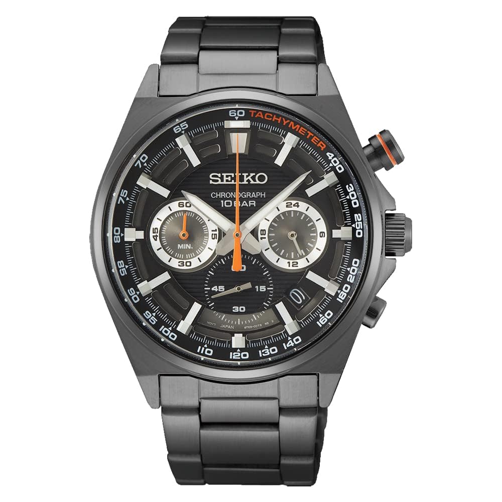 Seiko Chronograph Quartz Men s Watch SSB399P1 Black Dial Gray Metallic 100m Water Resistant