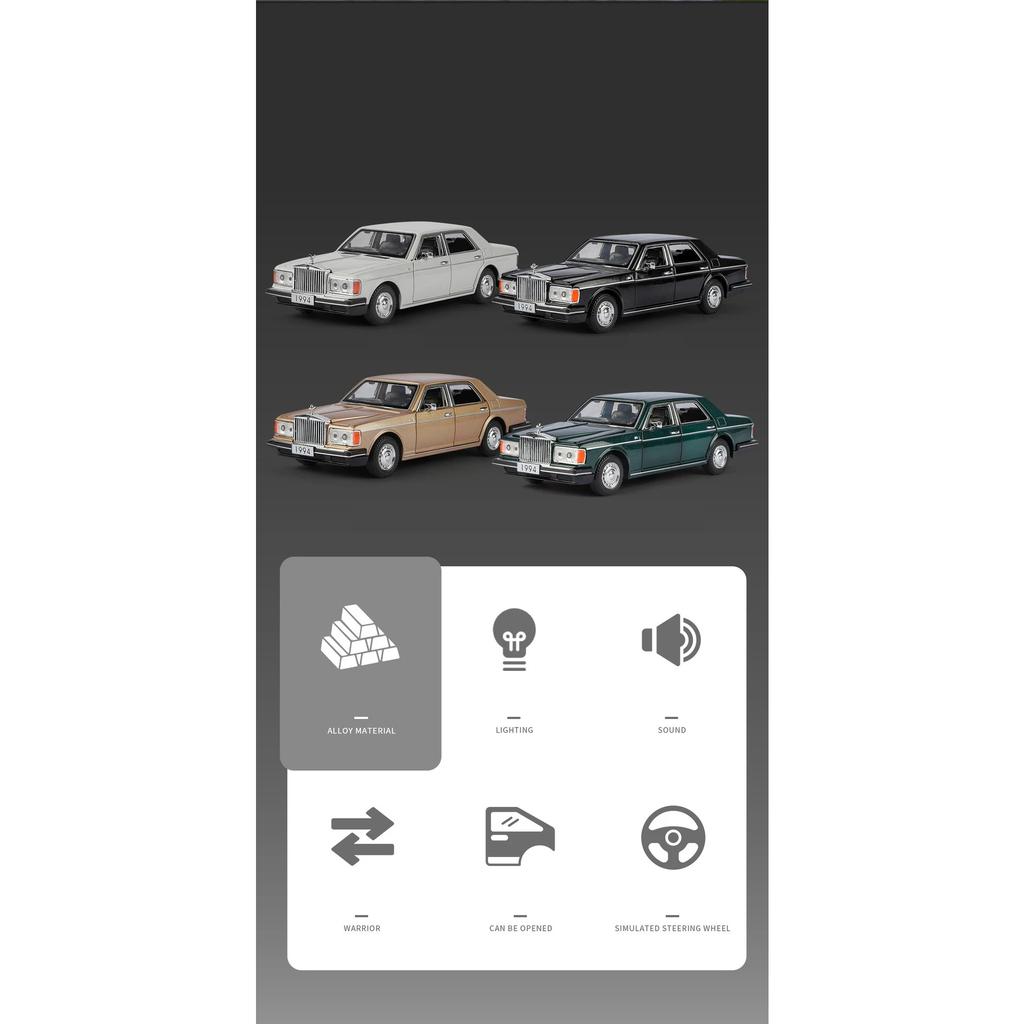 1/32 Rolls Royce Silver Seraph Alloy Model Car Toy Diecasts Casting Pull Back Sound and Light Car Toys for Children Vehicle