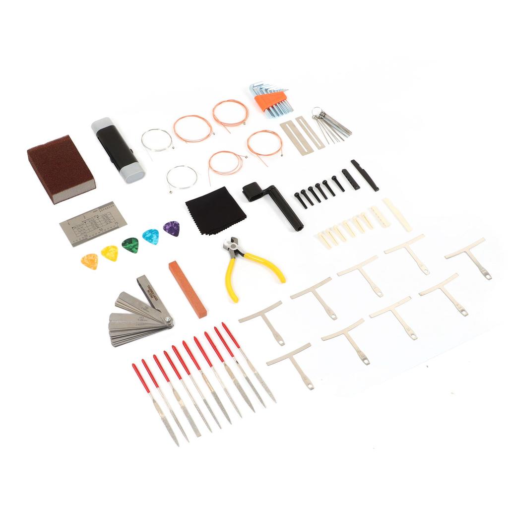 Guitar Tool Kit Bridge Pin Saddle Nut File Radius Ruler Set for Maintenance Repair