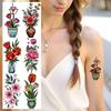 28 peças de Tatuagem Temporária New School Tradicional Rosa Margarida Vaso de Flores Para Peito de Mulheres Adultos