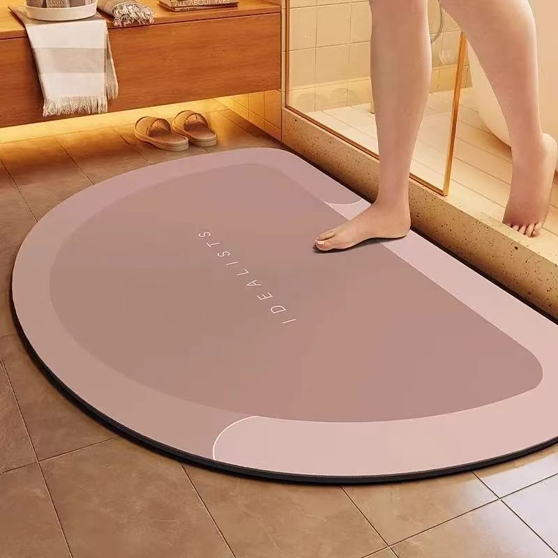60*90CM Ultraabsorberende Hurtigtørkende Badematte- Myk, Sklisikker Diatoméjorddesign for Dusj, Badekar& Dør, Perfekt Hjemmedekorasjonstilbehør