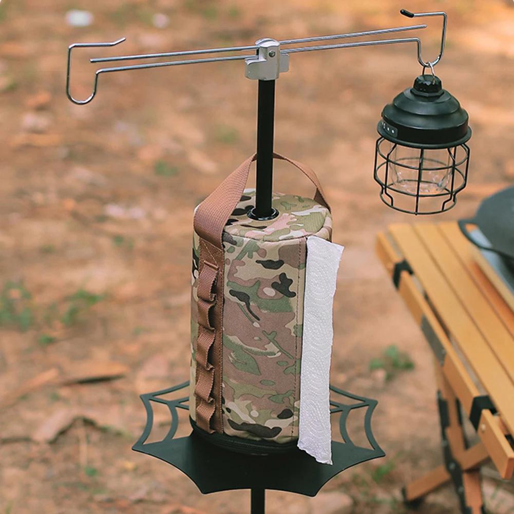 Polyester Camping Paper Box Multifunctional Kitchen Tissue Box Middle Perforated Paper Extraction Box Portable Outdoor Equipment