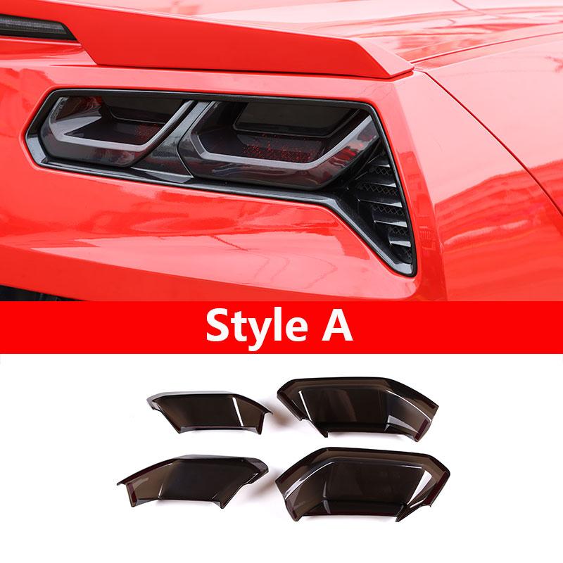 For Chevy Corvette C7 2014- ABS Blackened Car Rear Tail Light Rear Fog Lamps Blackout Cover Trim Sticker Car Accessories