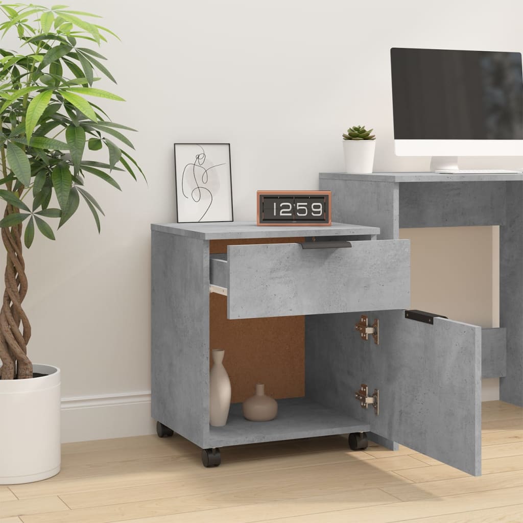 Mobiler Aktenschrank Mit Rollen Und Schubladen, Geeignet Für Flur, Wohnzimmer Und Arbeitszimmer, Schwarz 45x38x54 Cm