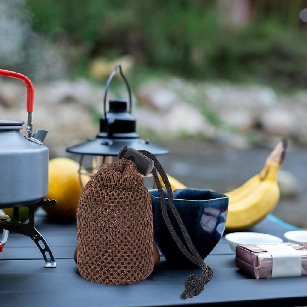 Drawstring Mesh Bag ,Multi Purpose ,with Round Bottom Container ,Quick Storage Gear Organization