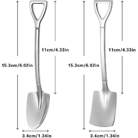 TAORANJU Stainless Steel Dessert Spoons, 4 Pcs Mini Pointed Coffee and Ice Cream Spoons for Cake, Yogurt, Sugar, Tea