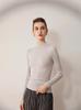 2025 Autumn Women's Slim Fit Korean Style Pleated Half-High Neck Wool Sweater