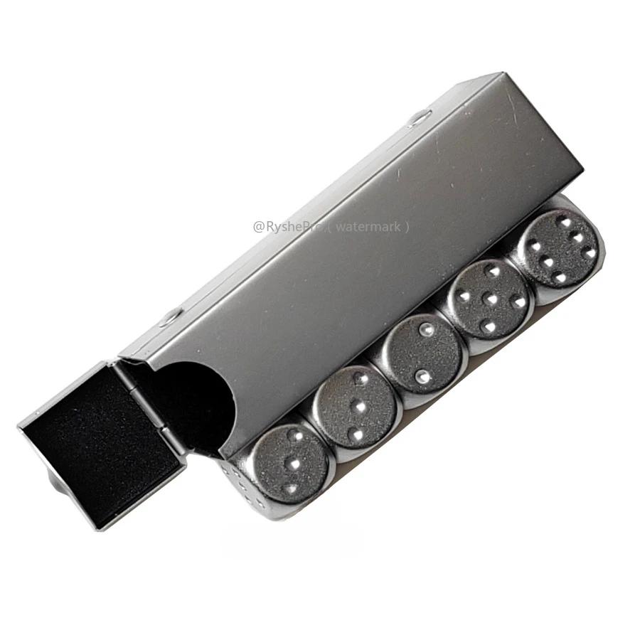 5 in1 Metal Dices with Precision Aluminum Alloy for Poker Party Game Rounded Corners Dice Set Toy Portable Dice Boyfriend Gift