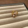 Welfare Cold Wind Resin Ring Zircon Ring Versatile Spiral Ring Fashionable Personality Women
