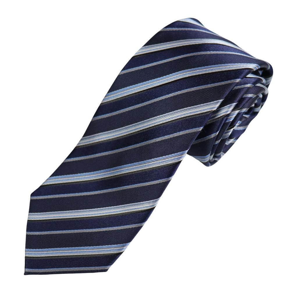 [Michiko London] Regular Business Necktie, Navy, Perfect for Freshers, Brand Name, Gift Box Included (MKCP-35-A)