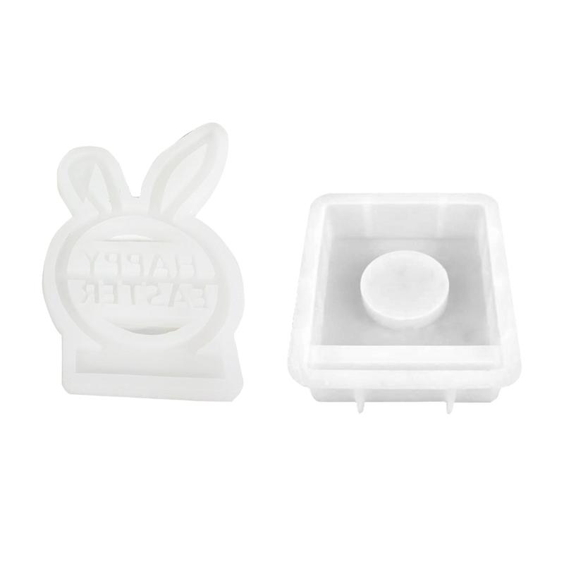 Happy Easter Candle Holder Molds with Base for Making Candle Holder Tealight Holder DIY Craft Easter Party Decorations 1