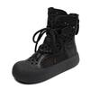 Leather Hollow Martin Boots Women's 2026 New Summer Thin Breathable Mesh Sandals High-top Short Boots Summer