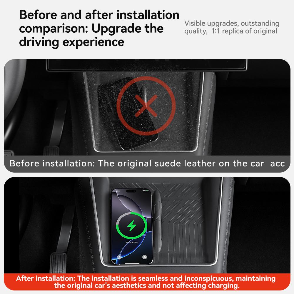 YZ For Tesla Model YL Juniper 2026 Wireless Charging Pad Silicone Anti-Slip Cover Charge Protector Non-slip Pad Car Accessories