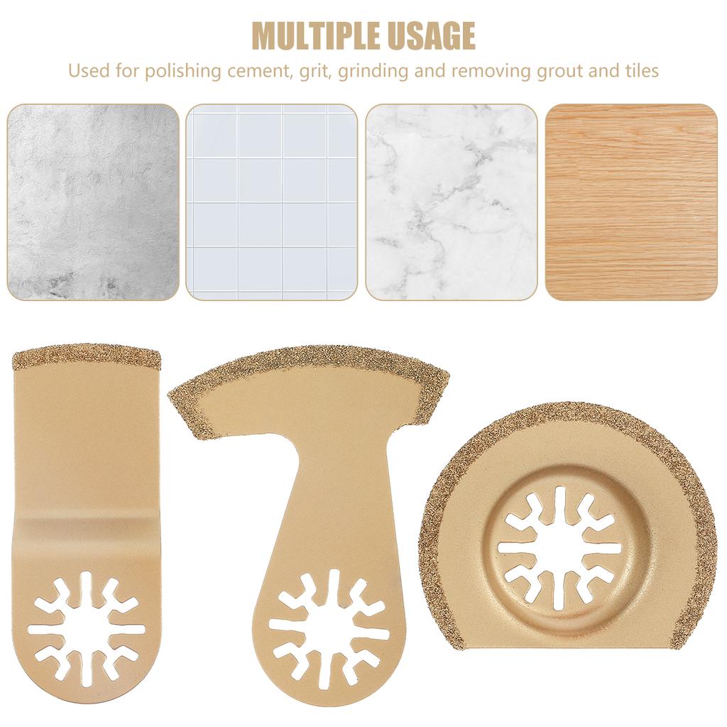 8Pcs Multitool Blades Cemented Carbide Oscillating Saw Blades Professional Triangle Saw Blade for Ceramic Tile Marble Cutting