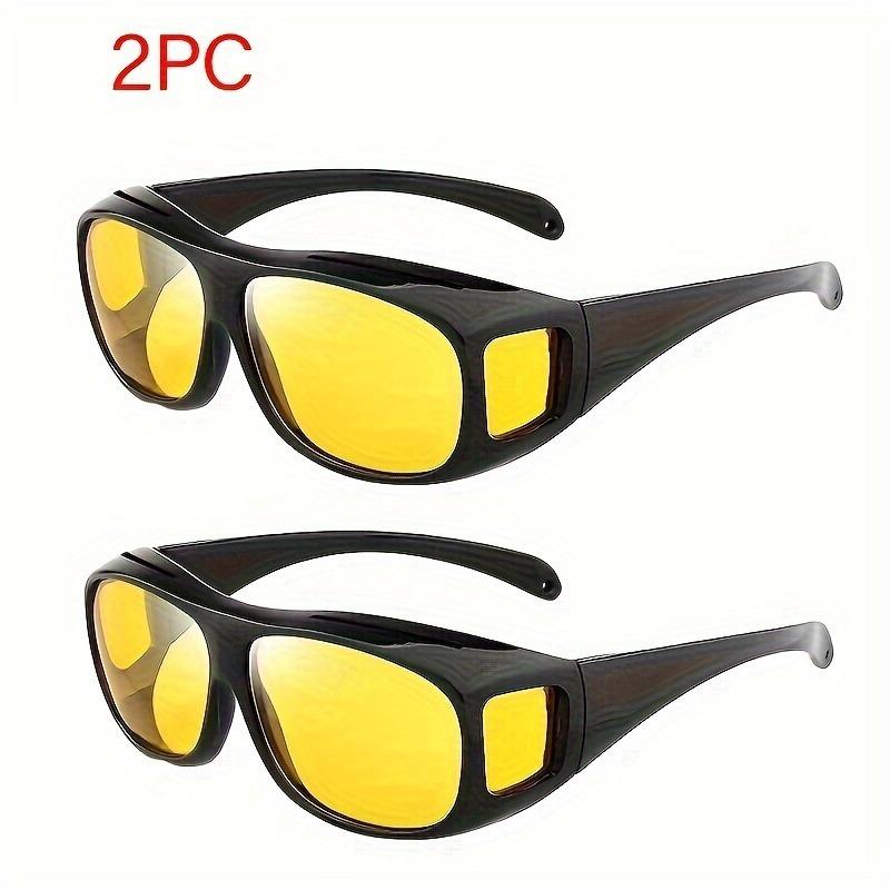 

2pcs Square Yellow Night Vision Anti Glare Goggles for Men and Women Driving Fishing Beach Sunglasses UV Protective Glasses