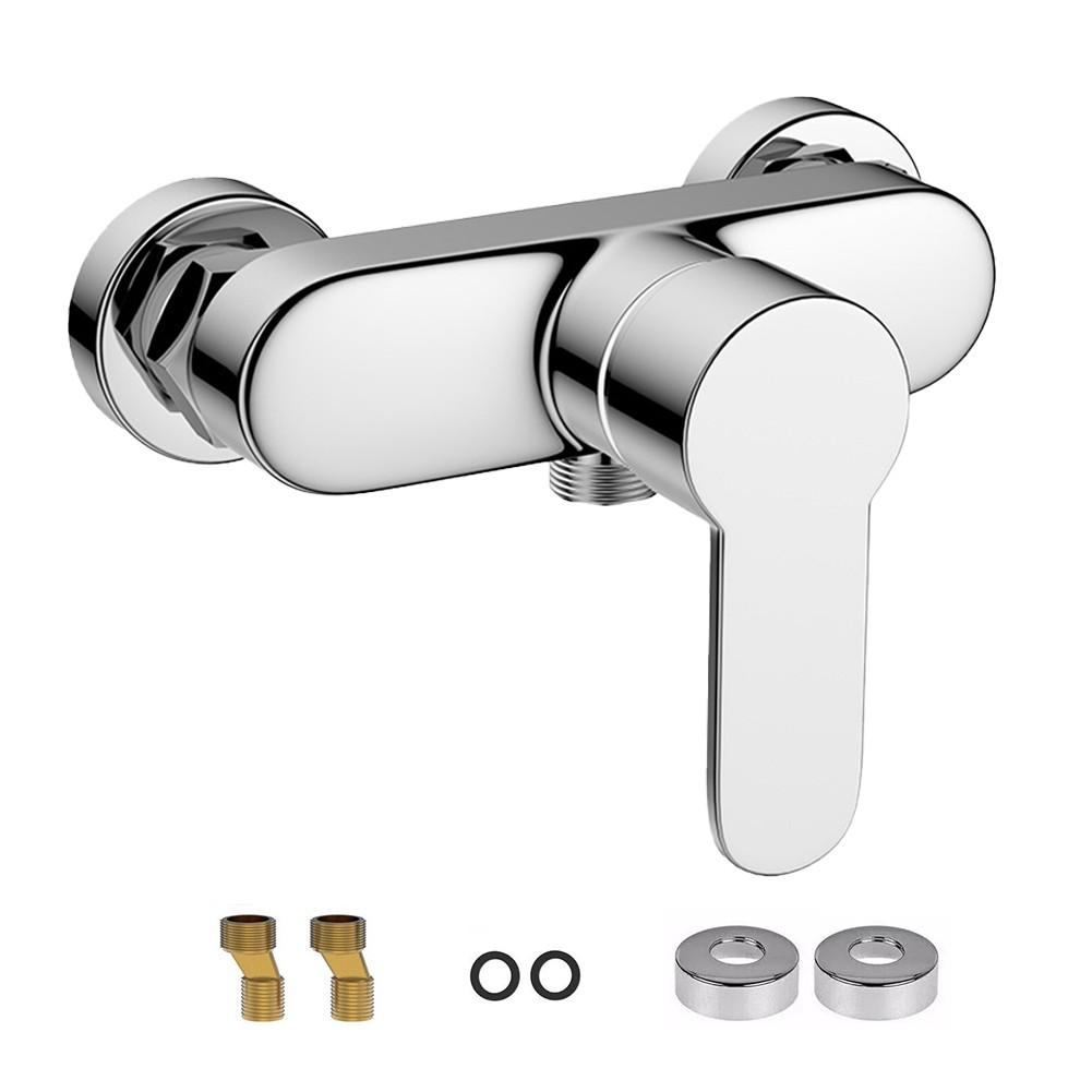 Sleek and Functional Wall Mounted Shower Mixer Tap in Zinc Alloy Design