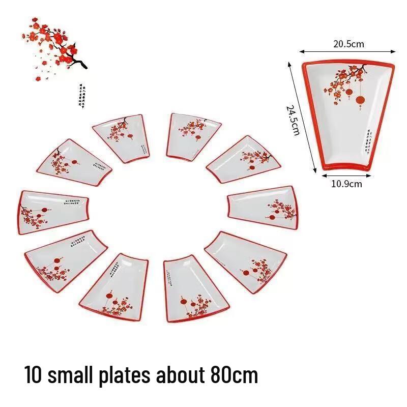 JINGRX Flowers Blooming Riches 10-Piece Side Plate Dinnerware Set